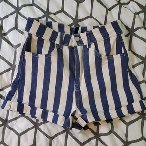 Divided H&M striped denim shorts